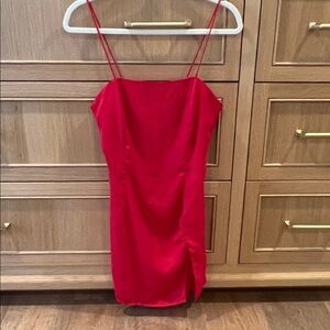 Elegant and Sexy Red Slip Dress